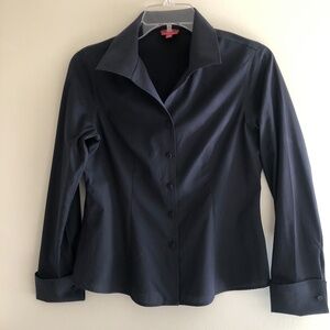 Black French Cuffed Blouse by Talbots